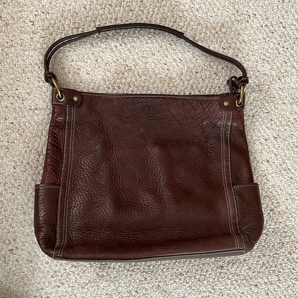 Fossil Dark Brown Leather Satchel
